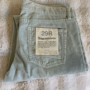 J. Crew Vintage Matchstick Skinny Corduroy Jeans - Sage Green